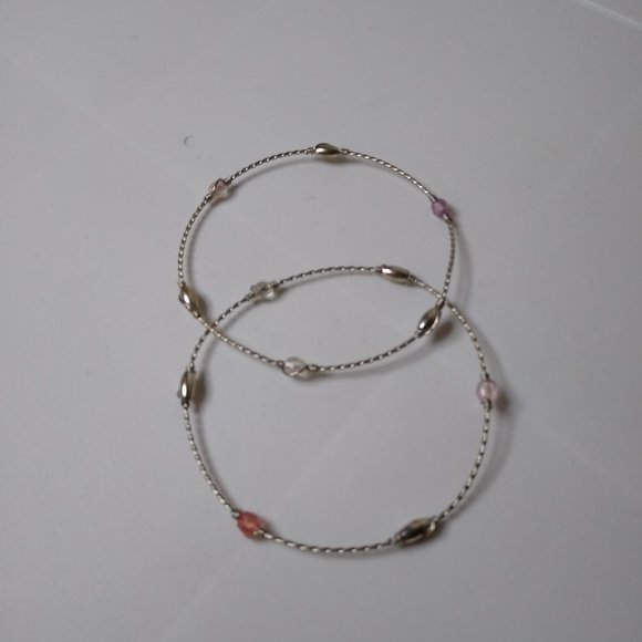 Set Of 2 Vintage Thin Lightweight Metal Bracelets - Picture 10 of 15